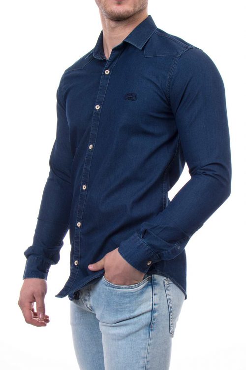 پیراهن جین ساده مردانه Salvatore Ferragamo