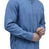 پیراهن مردانه جین POLO آبی مدل کلاسیک