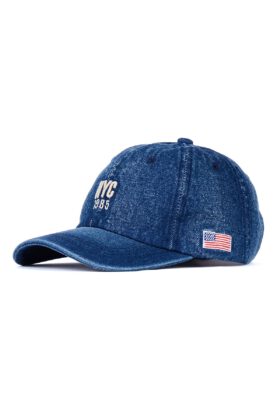 کلاه مردانه جین NYC آبی تیره مدل 388