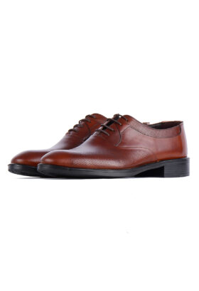 کفش رسمی مردانه چرم طبیعی قهوه‌ای روشن 718