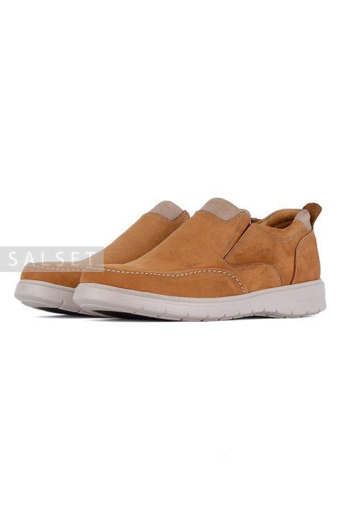 کفش روزمره مردانه چرم طبیعی Clarks قهوه‌ای روشن