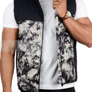جلیقه مردانه شمعی سفید مشکی