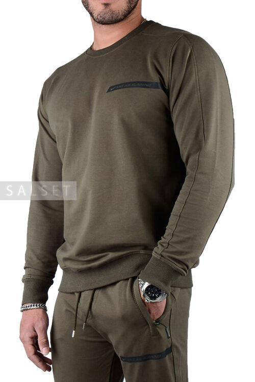 ست بلوز و شلوار مردانه طرح NIKE زیتونی