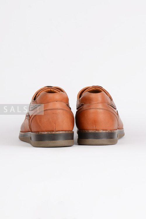کفش رسمی مردانه چرم طبیعی W.M قهوه‌ای روشن 674