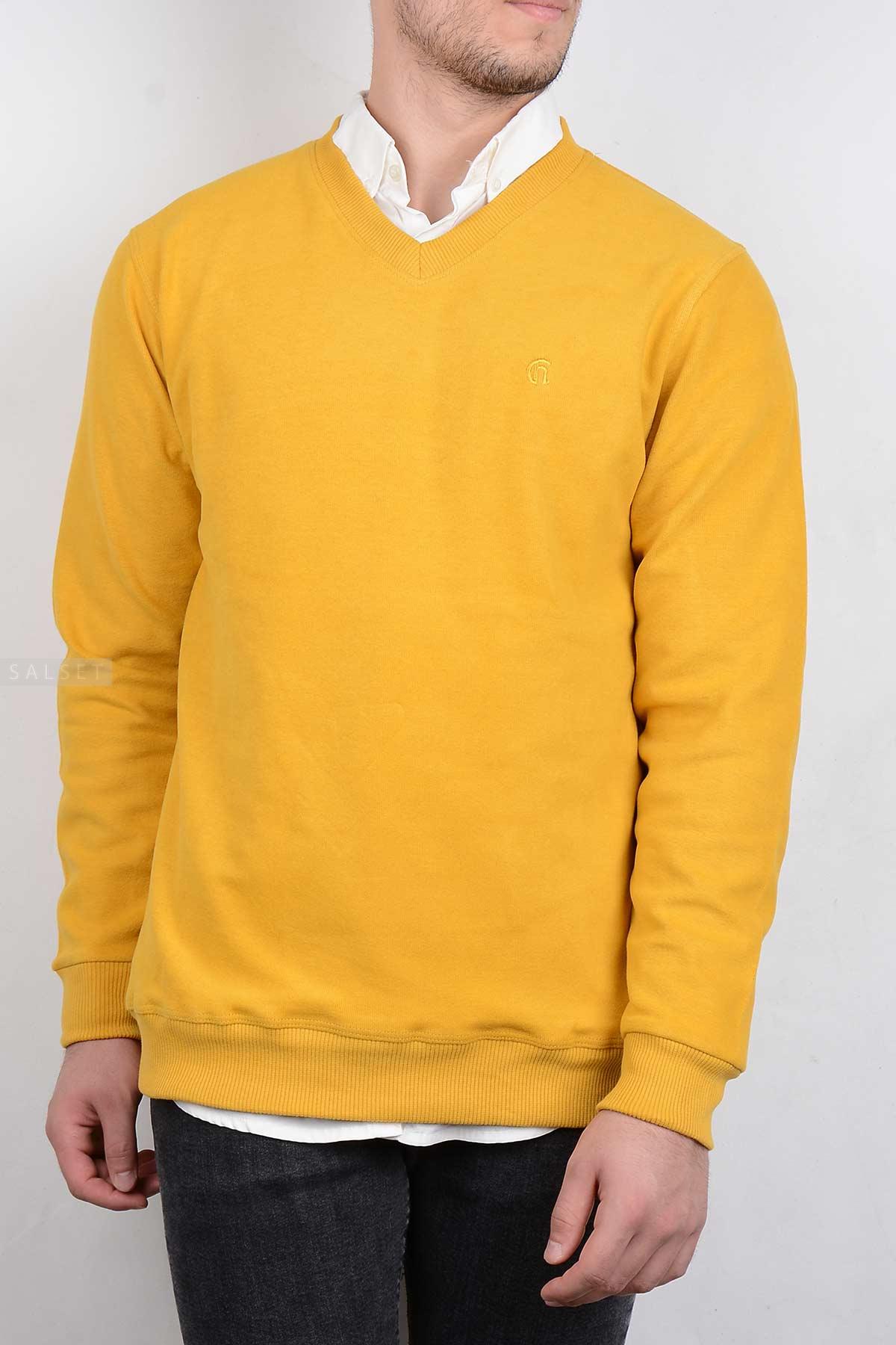 بلوز مردانه یقه هفت زرد 2869