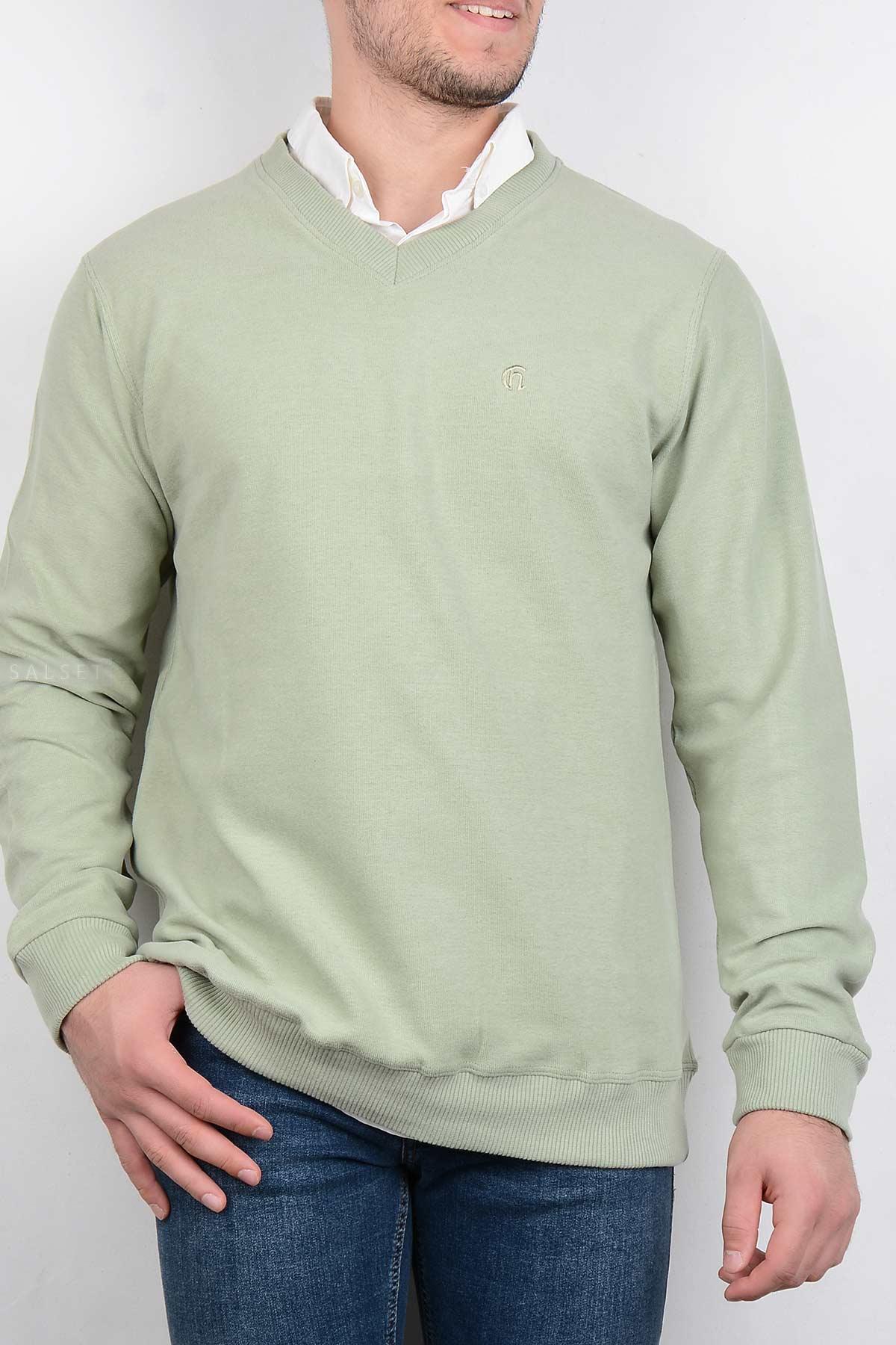 بلوز مردانه یقه هفت سبز روشن 2872