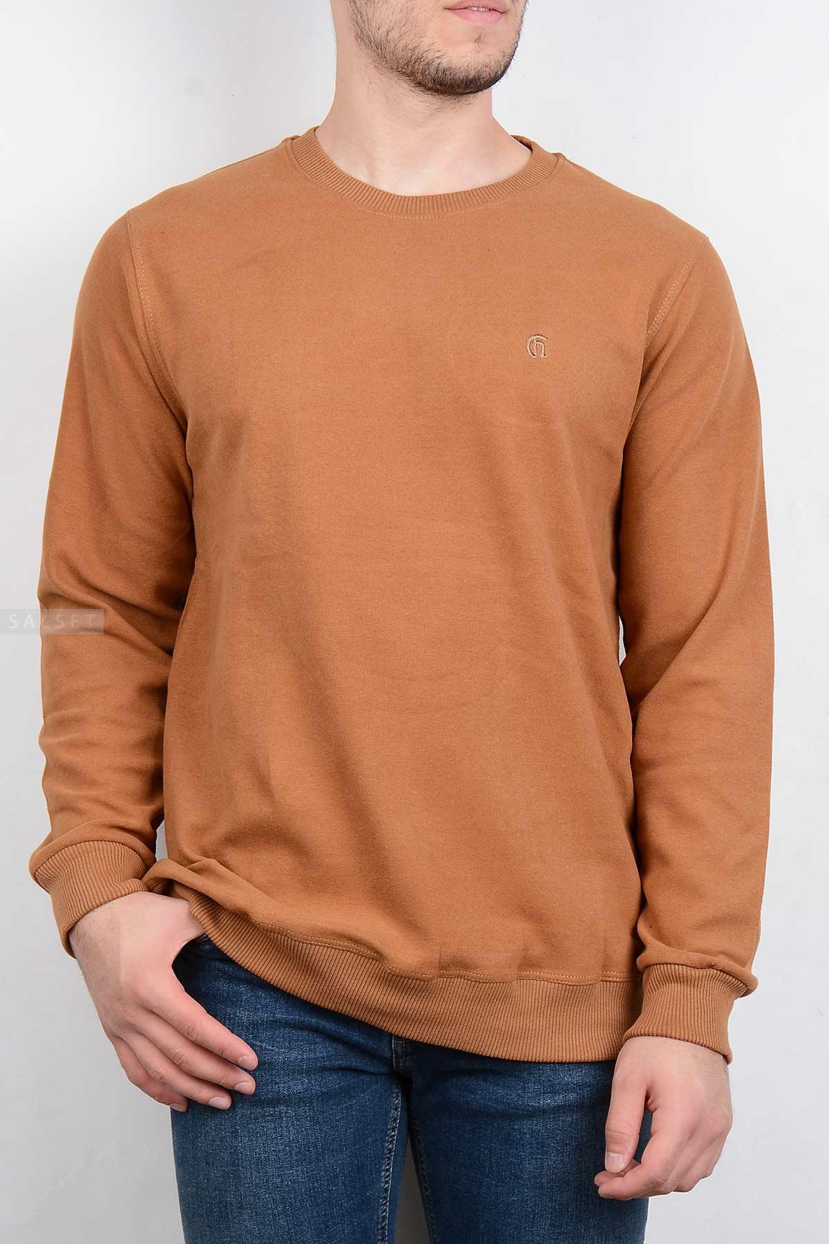 بلوز مردانه یقه گرد قهوهای 2865